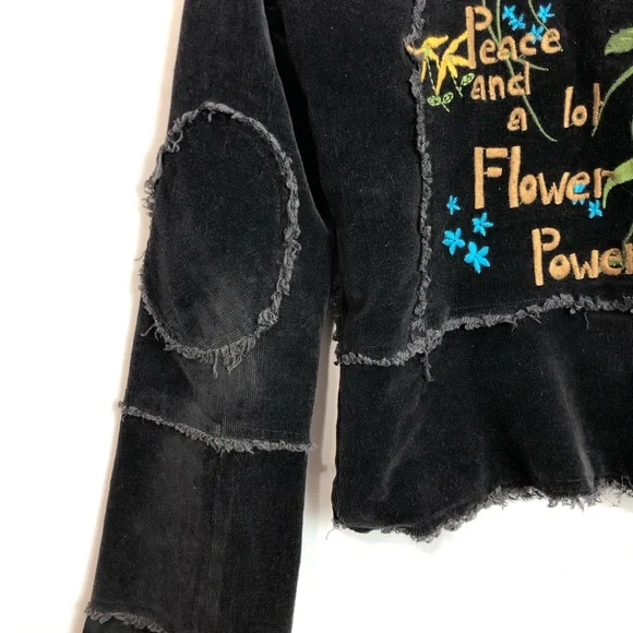 LaClasseCouture black corduroy embroidered blazerM - Picture 12 of 16